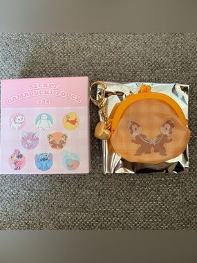 BNIB Disney Store Japan Gamaguchi Pouch Mini Coin Purse Keychain Chip & Dale